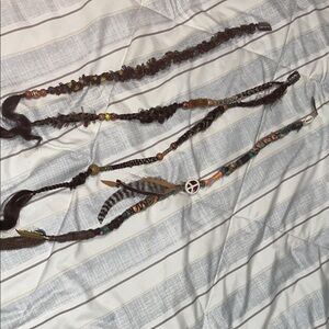 Boho Hippie Dreadlock Extension Clips 3 Pieces